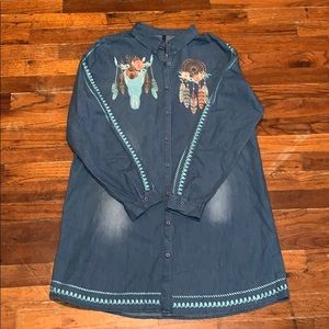 Western embroidered tunic/dress